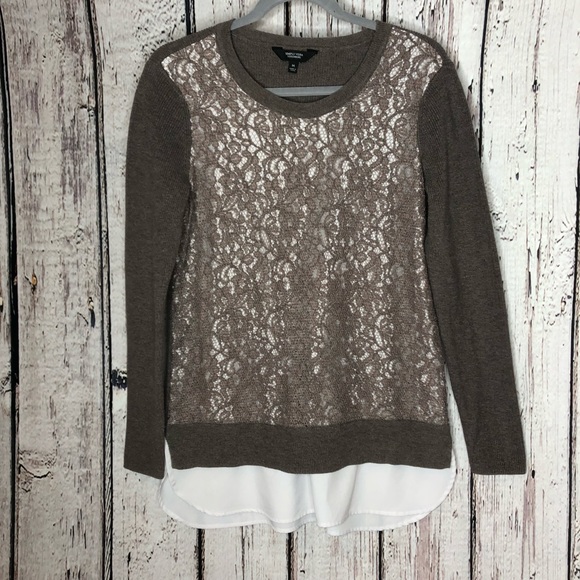 Simply Vera Vera Wang Mixed Media Sweater Medium - Picture 1 of 15